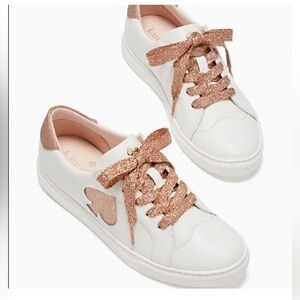 Kate Spade Fez Sneakers White & Rose Gold